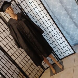 Student- Medium black cap and gown
